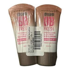 2x Maybelline Dream Fresh BB Cream 130 Medium/Deep 1oz with SPF 30